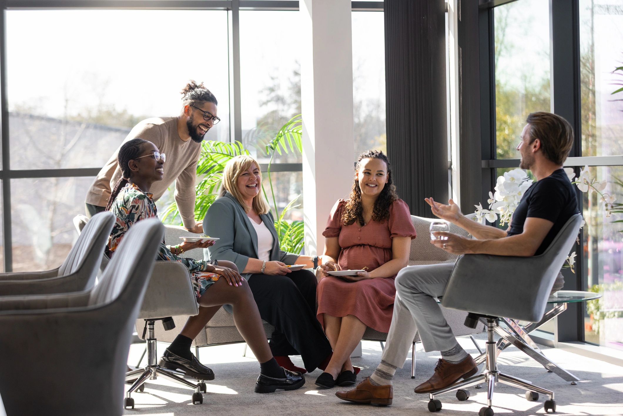 Group gathered in conversation and learning together